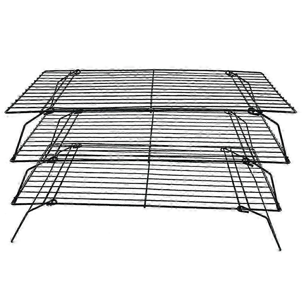 Three-Layer Folding Cake Cooling Rack Bread Drying Rack Biscuit Rack Iron Non-Stick Kitchen Storag