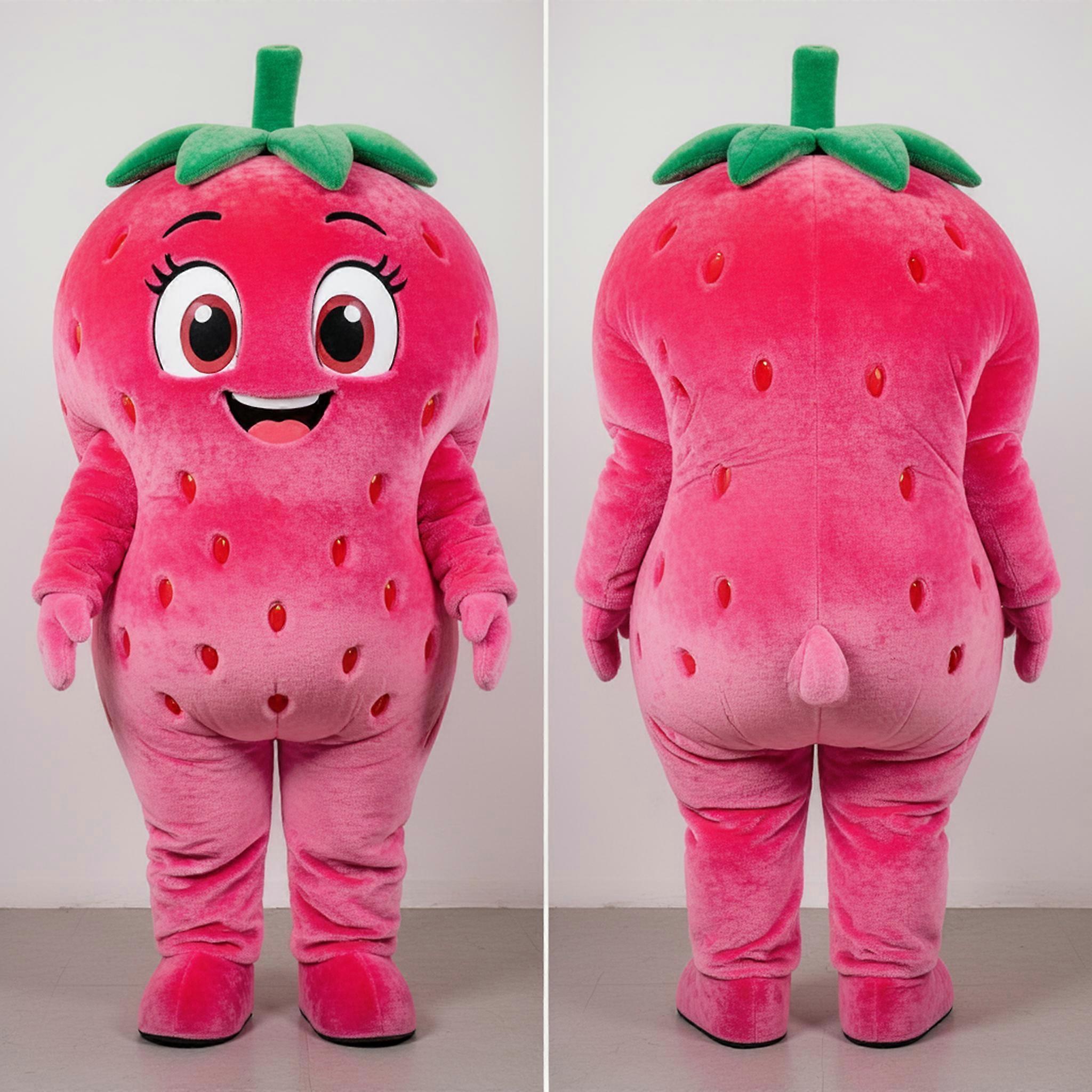 MASTICOT Velvety Pink Plump Strawberry Mascot