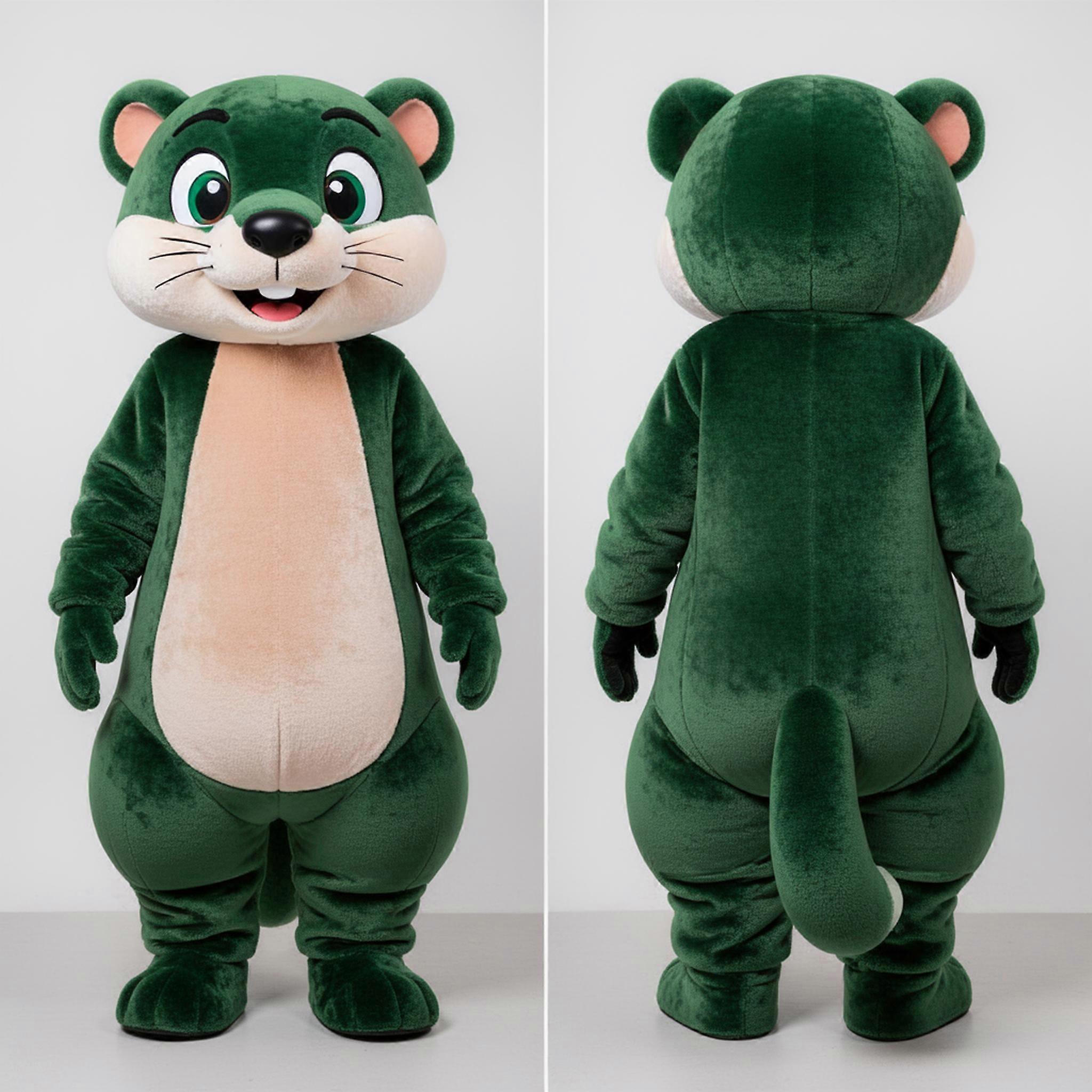 MASTICOT Forest Green Plush Weasel Mascot