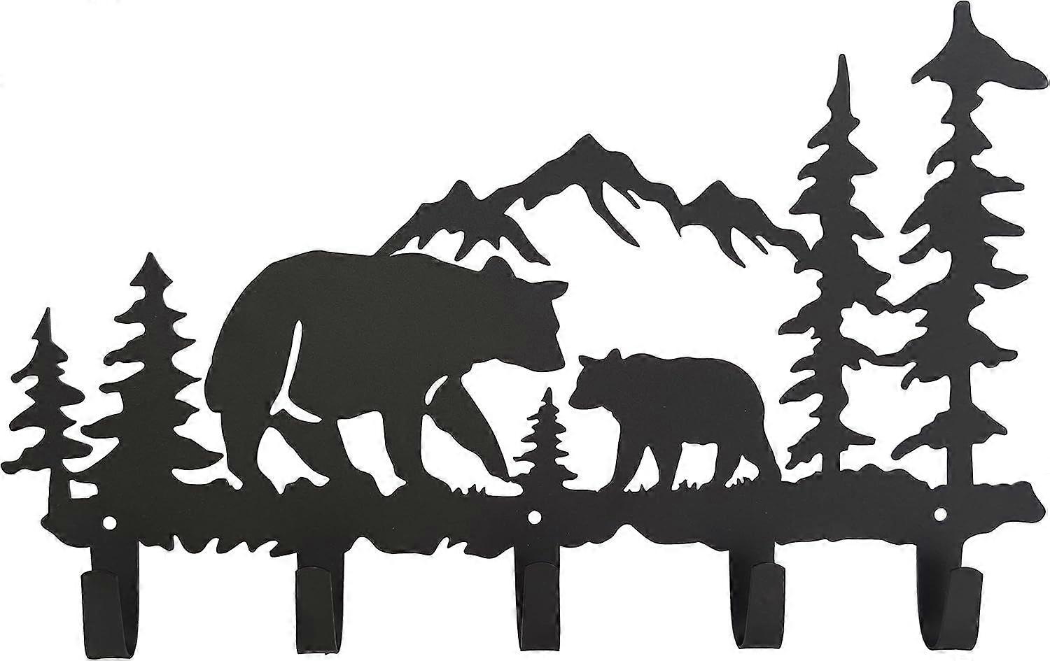 Coat Hooks Wall Art Decor (Bear)