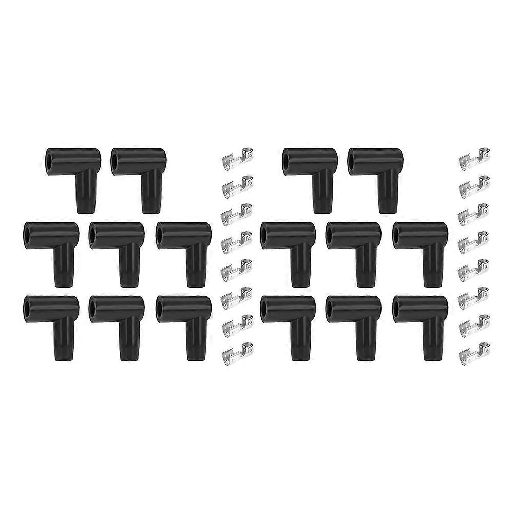 HEI Style Spark Plug Boot Terminal Kit, Distributor Ignition Boot 90 Degree Connector Wire