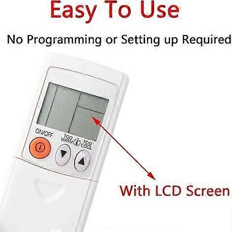 Remote control for air conditioners. Replacement remote control for Mitsubishi KD06ES. LCD screen. No programming or setup required. Compatible with M