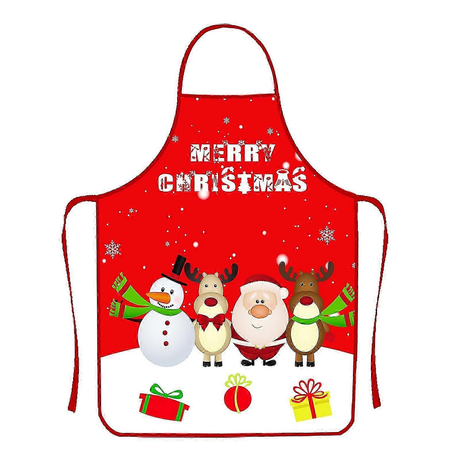 Christmas Apron Adjustable Festive Red