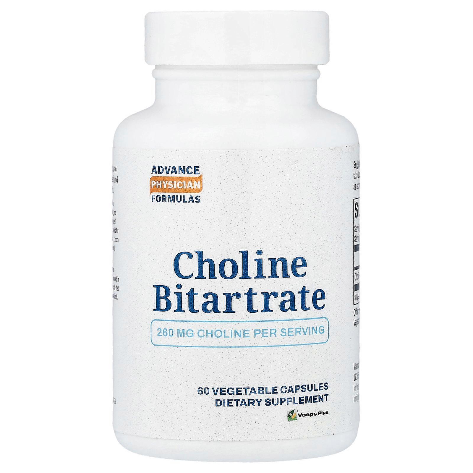 3 x Advance Physician Formulas, Choline Bitartrate, 260 mg, 60 Vegetable Capsules
