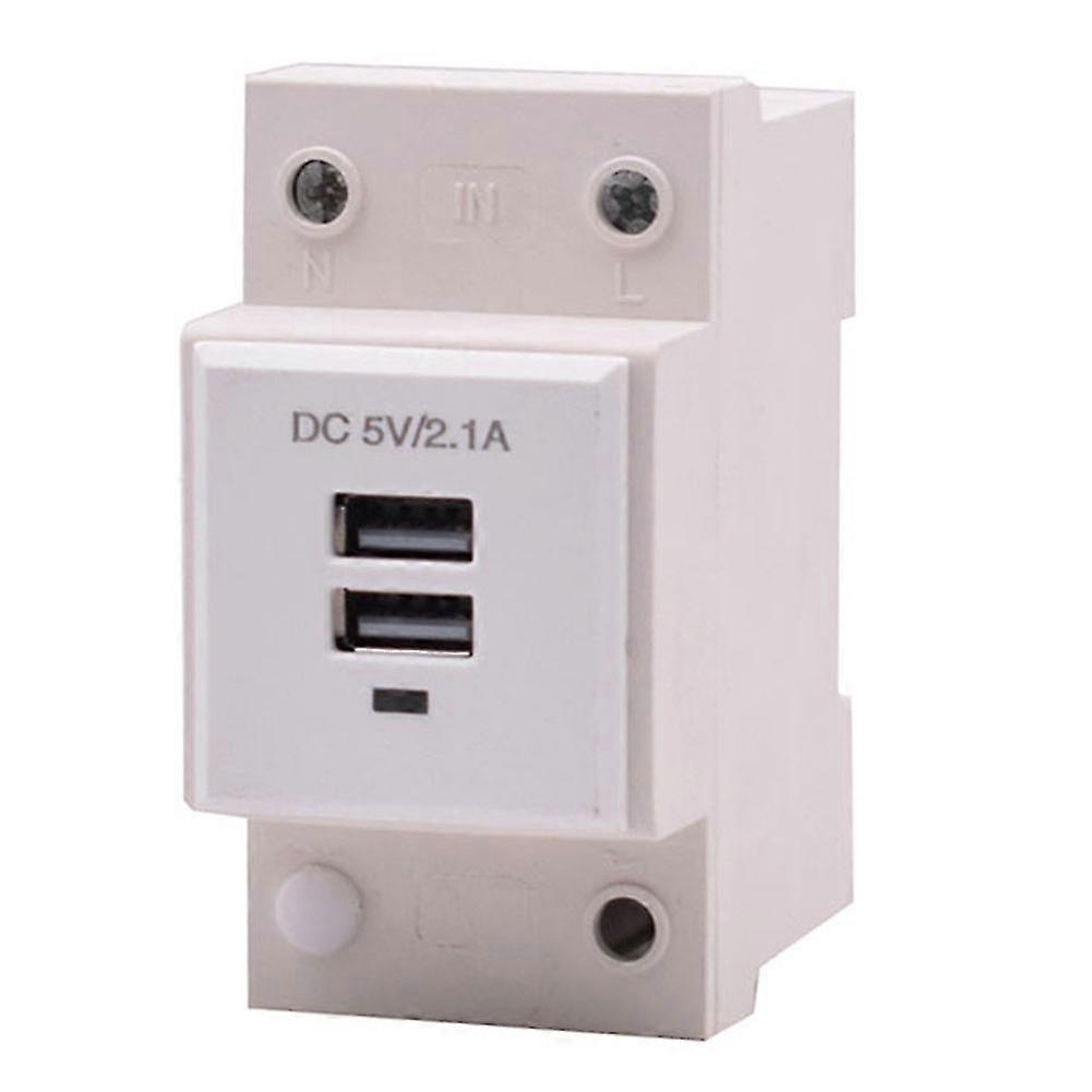 USB DIN Rail Modular Socket DC5V 2.1A Output Fiber Optic Distribution Box Socket Power Adapter