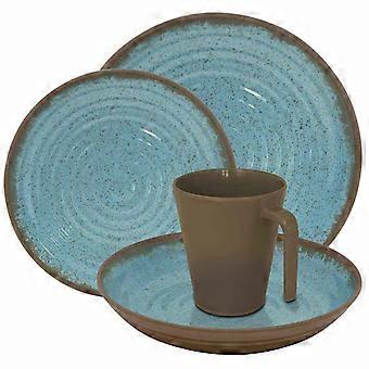 Eurotrail 16-delige Serviesset Ocean melamine blauw