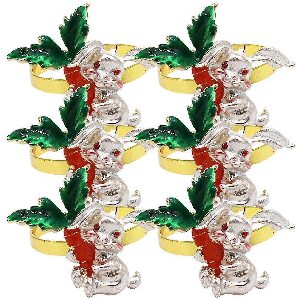 Golden Easter Napkin Ring for Table 30Pcs Rabbit Holder for Party