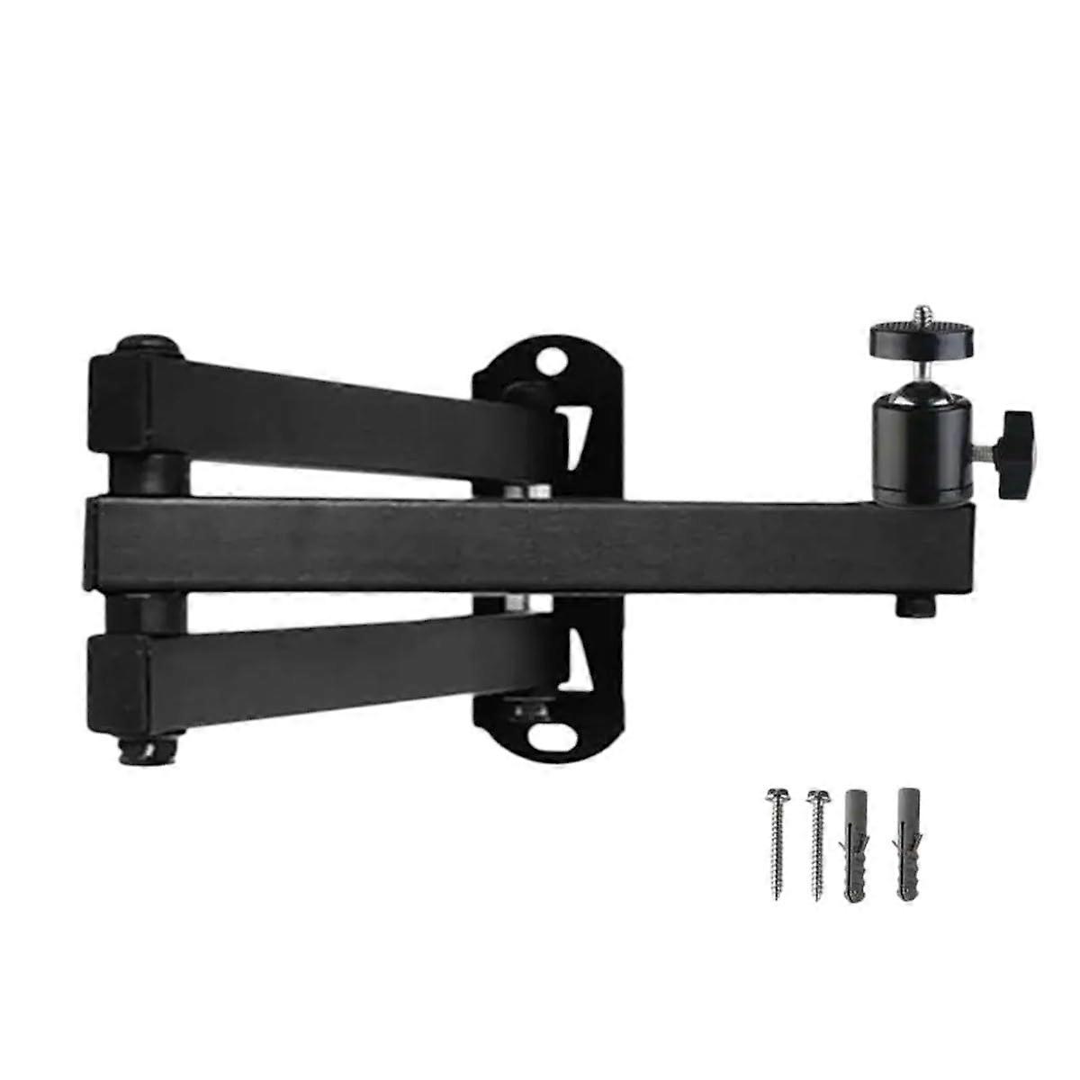 Foldable Projector Wall Mount Stand with 1/4 Inch Screw, Adjustable Bracket for Ceiling or Wall Installation