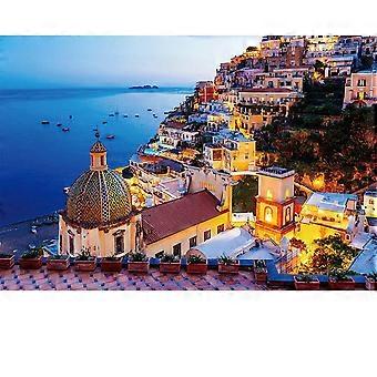 Amalfi-Küste-Puzzle, 1000 Teile, Herausforderung für Erwachsene und Familien, malerisches Italien, 70 x 50 cm, rahmenfertig