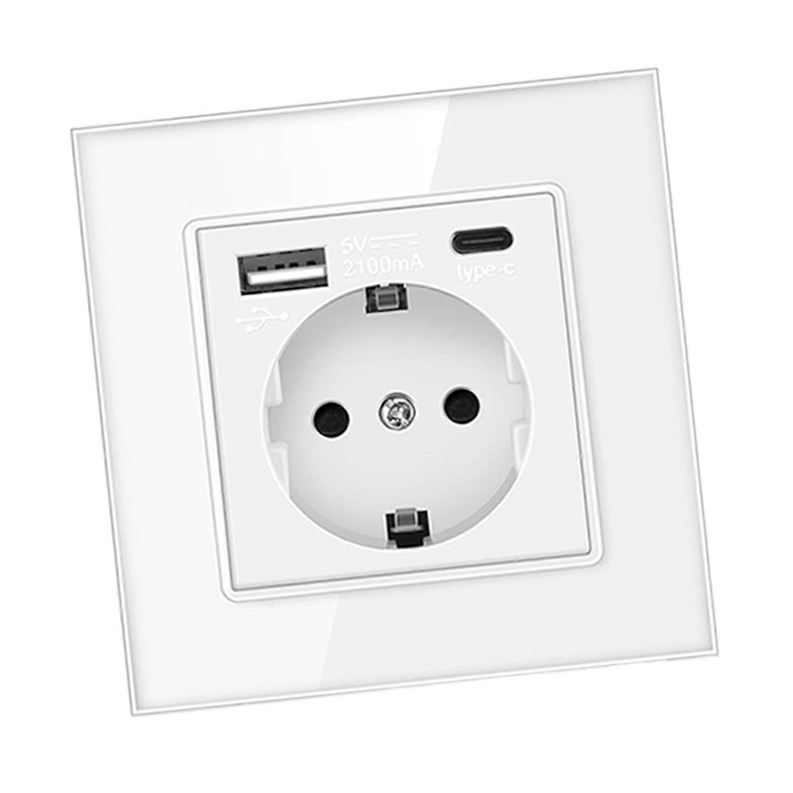 EU Standard Electrical Plug Socket Square Plate Panel 110-250V for Cabinets