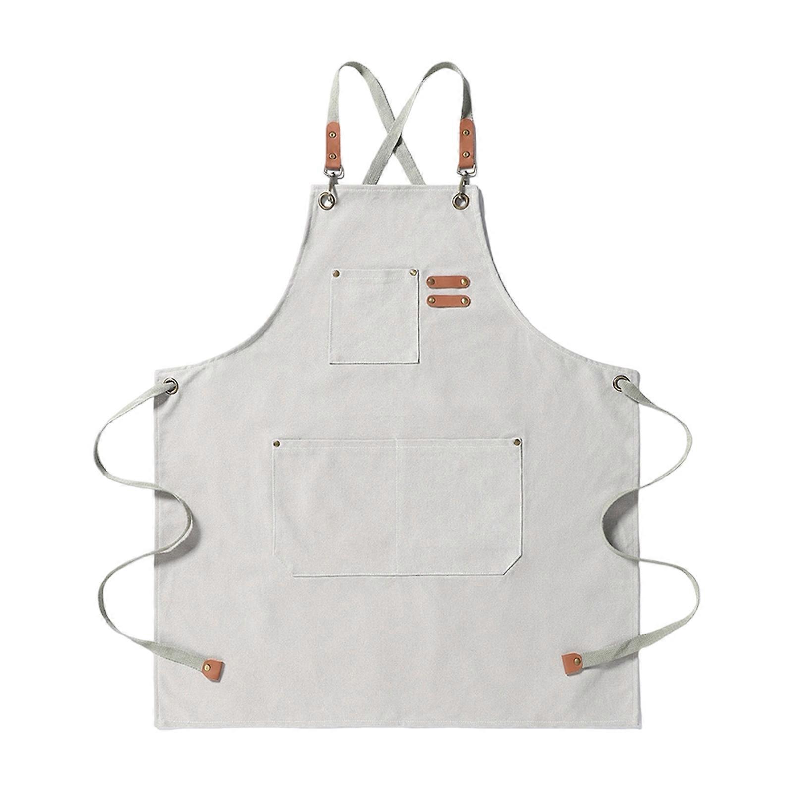 Adjustable Strap Protective Apron, Canvas Work Apron with Multi-Pocket