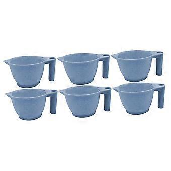 6pcs Hair Dye Mixing Bowl Set with Ergonomic Handle Grip, Reusable Salon Coloring Bowls