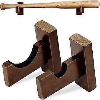 Baseball Bat Display Wall Mount, Softball Bat Rack for Horizontal Display, Solid Wood with Soft Felt and Hidden Screws 214.
