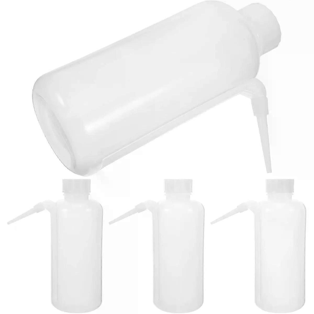 4pcs 500ml Translucent Polyethylene Plastic Wash Bottles
