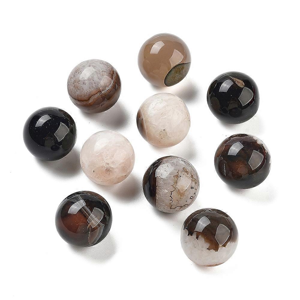 Natural Agate Sphere Beads No Hole Round 20mm
