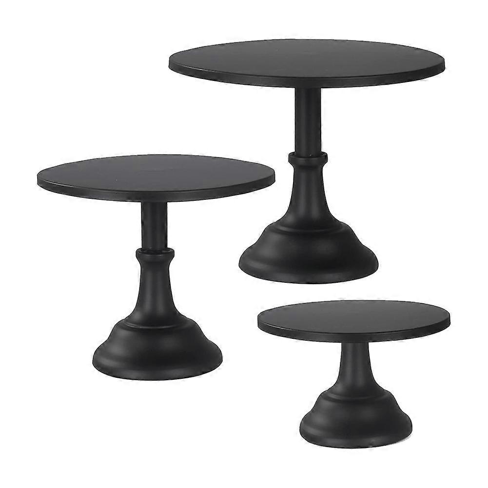 3-Tier Matte Black Cake Display Set