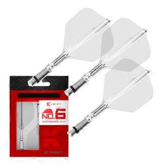 K Shift No.6 Flight & Shaft System, wit/transparant/zwart, short/intermediate/medium