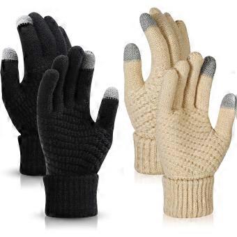 Leisure  warm gloves for couples Women's winter gloves  thin fleece lining  full-finger gloves  work or  touchscreen  suitable for indoors