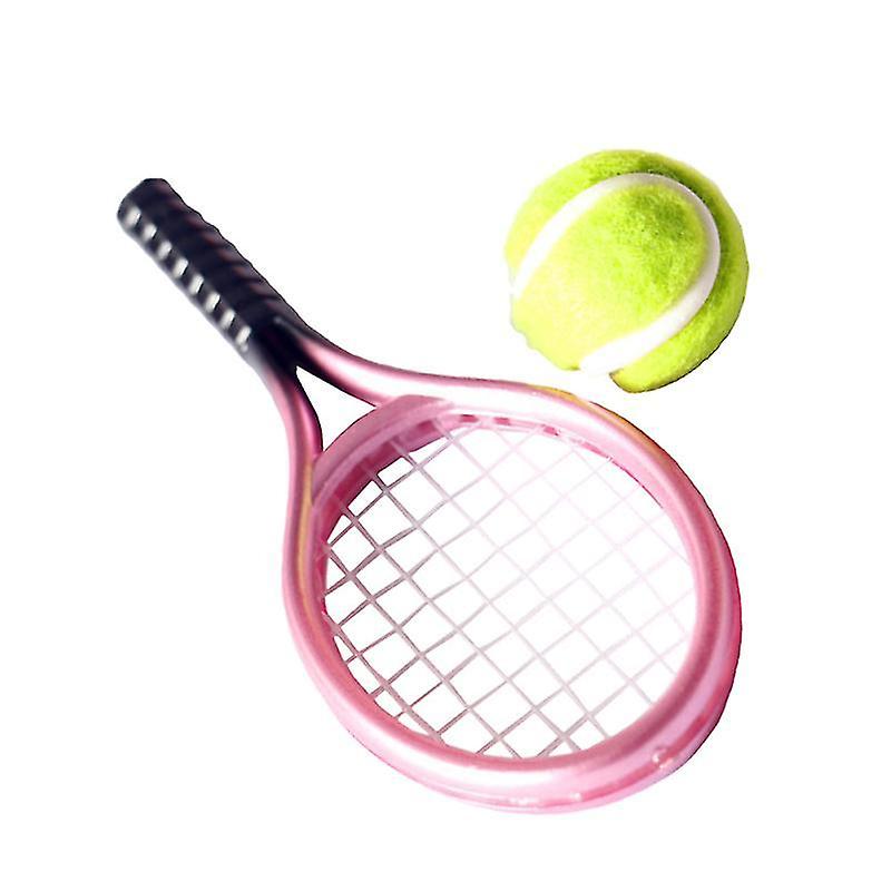 9X3.8x0.65cm Random Color Retail Display Props & Models 1 Set Mini Tennis Racket Ball Mini House Rac