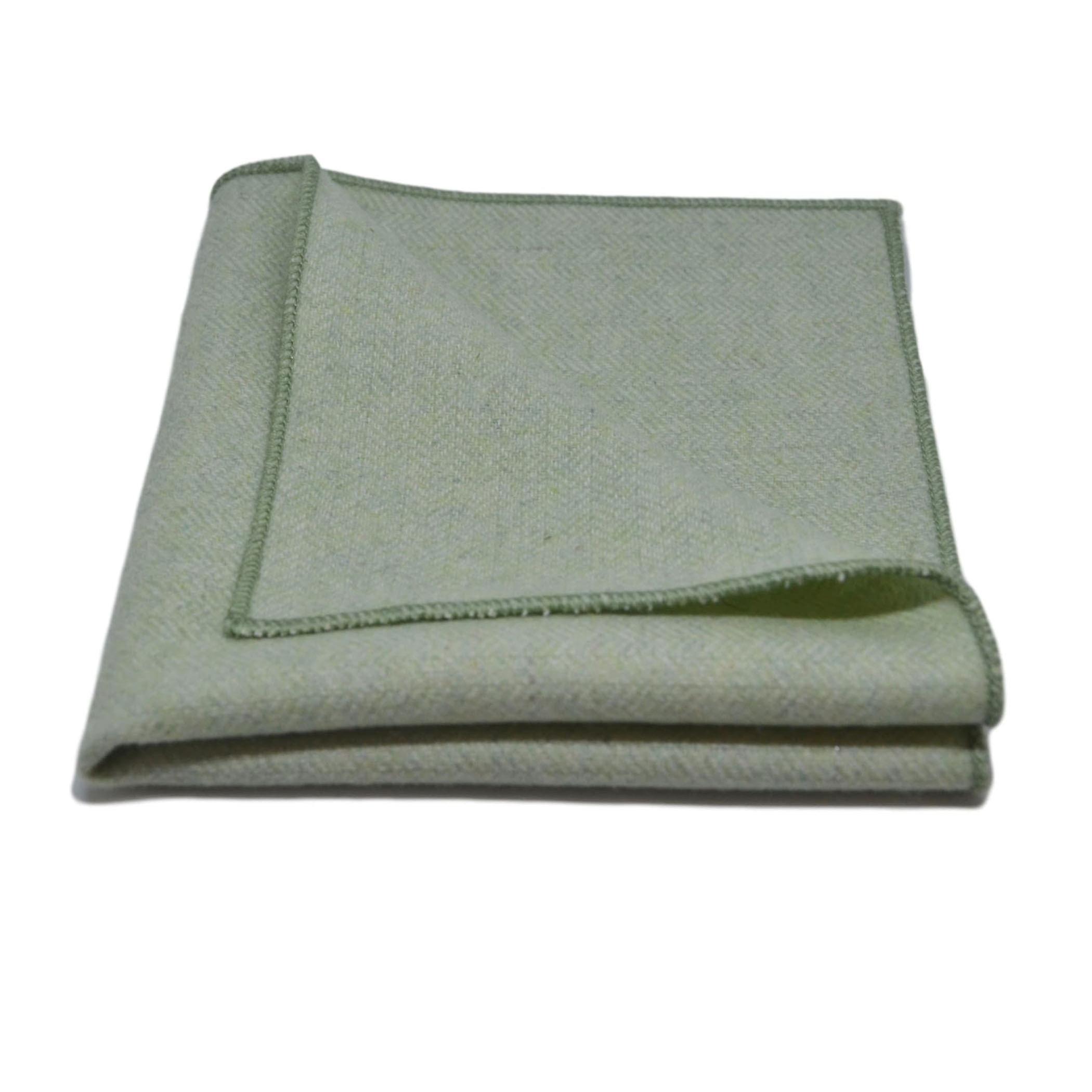 Mint Green Herringbone Bow Tie & Pocket Square Set