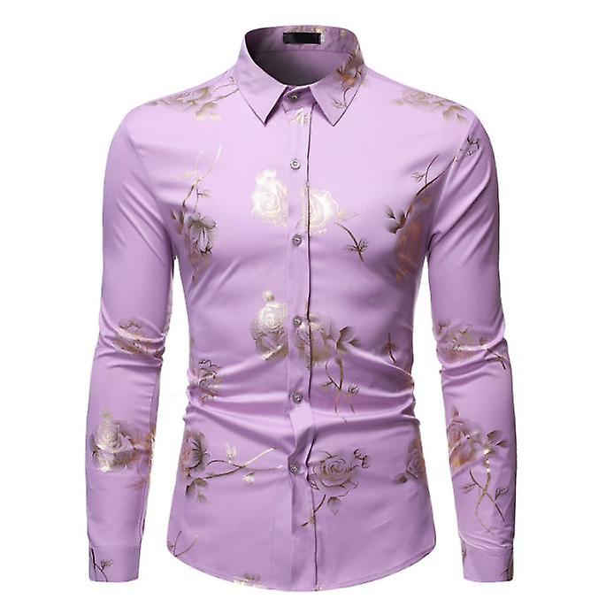 Men's 3D Rose Printed Party Shirt