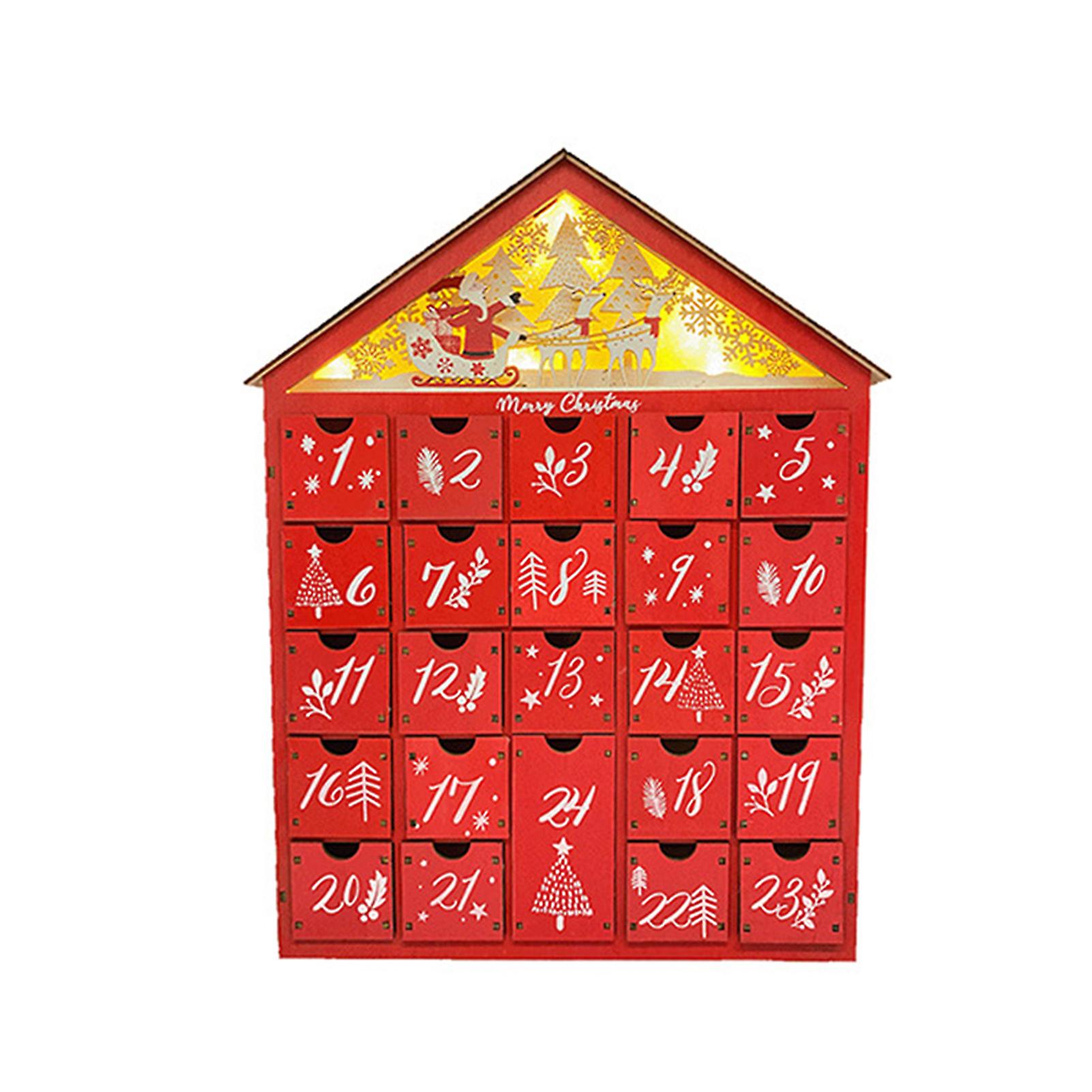 24 Christmas Countdown Shaped Storage Drawers