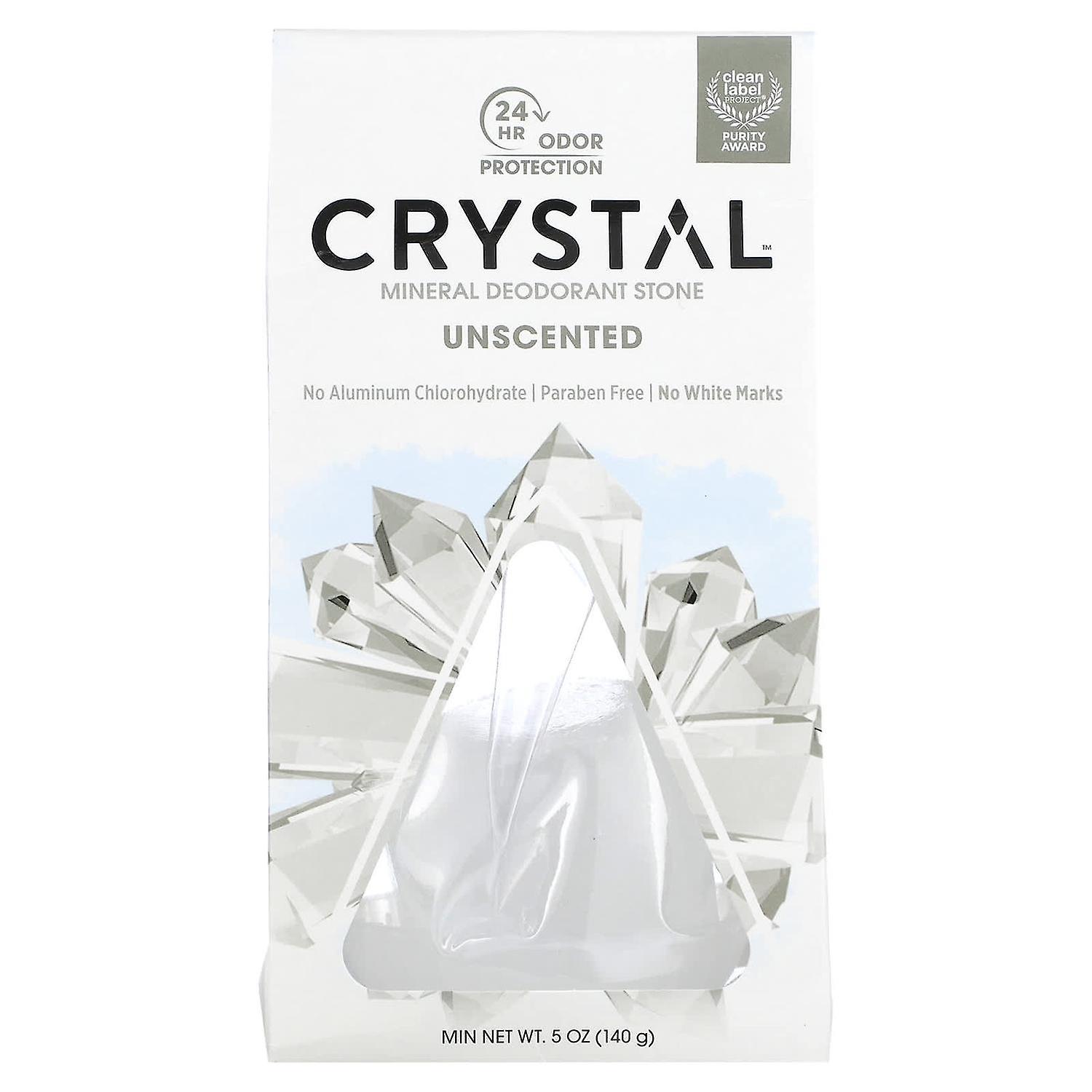 Crystal Body Deodorant, Mineral Deodorant Stone, Unscented, 5 oz (140 g)