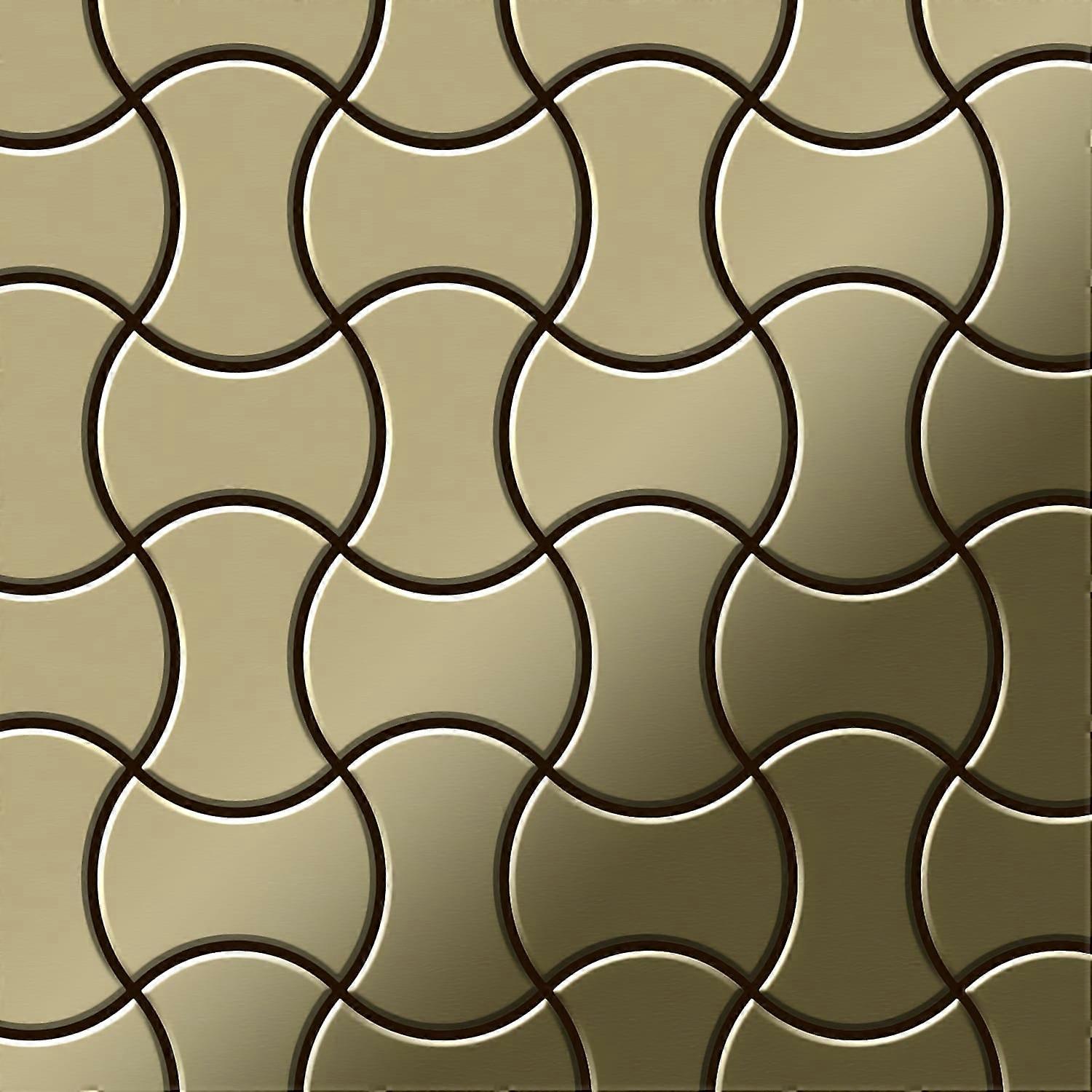 Mosaik Fliese massiv Metall Messing gewalzt in gold 1,6mm stark ALLOY Infinit-BM Designed by Karim Rashid 0,91 m2