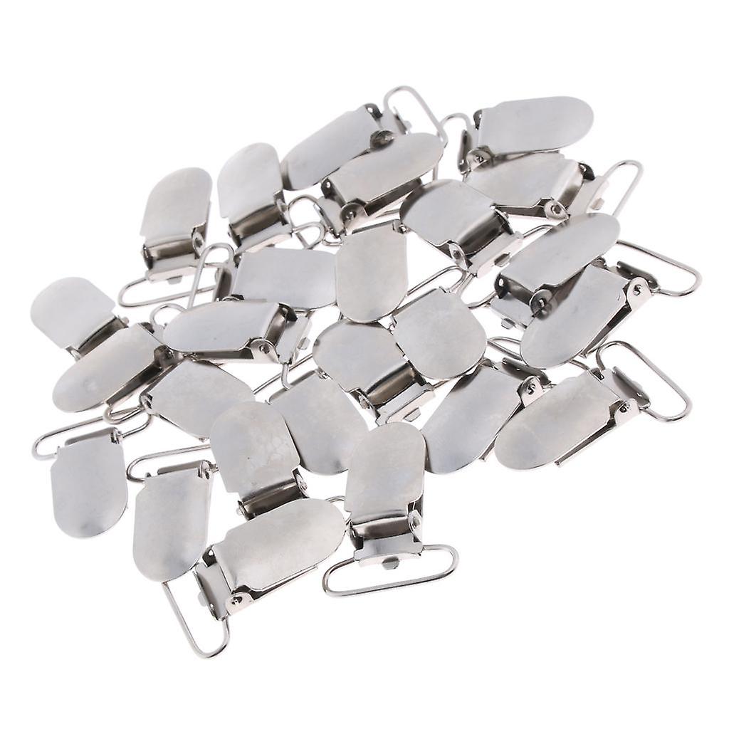 25Pcs Pacifier Suspender Holder Clip Strap Clips DIY Sewing Craft Loop 15mm