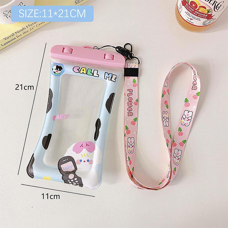 Transparent Mobile Phone Waterproof Bag Touch Screen Cartoon Hang Neck Dust Jack
