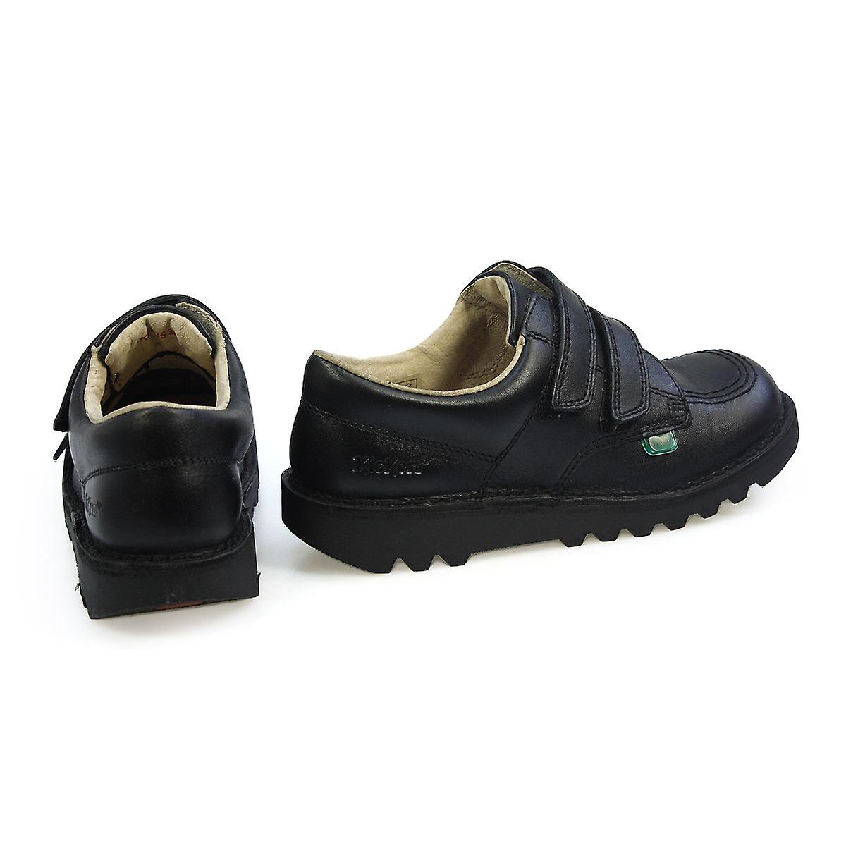 Ragazzi Ragazze Kickers Juniors Kick Lo Velcro - (Nero)