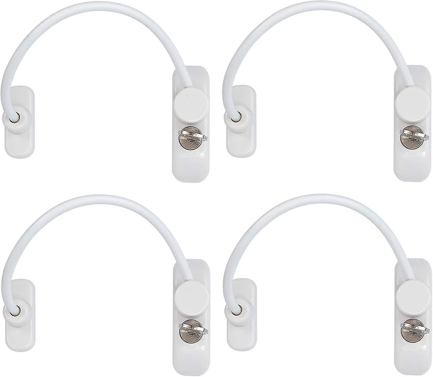 Window Restrictor Locks 4 Packs Security Cable For Child Baby Safety Window Locks Door Locks With Screws Keys