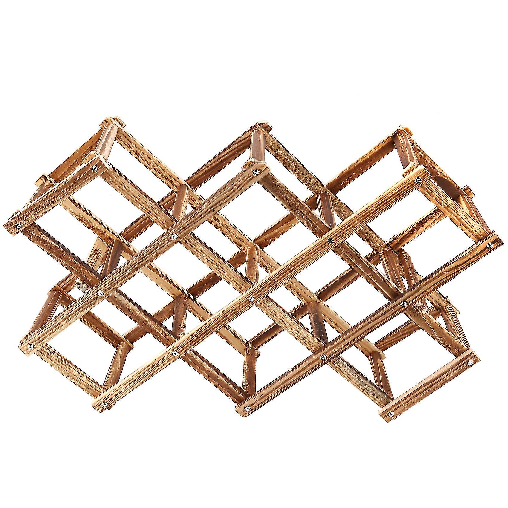 Holz Rotwein Regal 10 Flaschenhalter Mount Bar Display Regal Faltholz Weinregal Alkohol Pflege D Karbonisiertes Holz