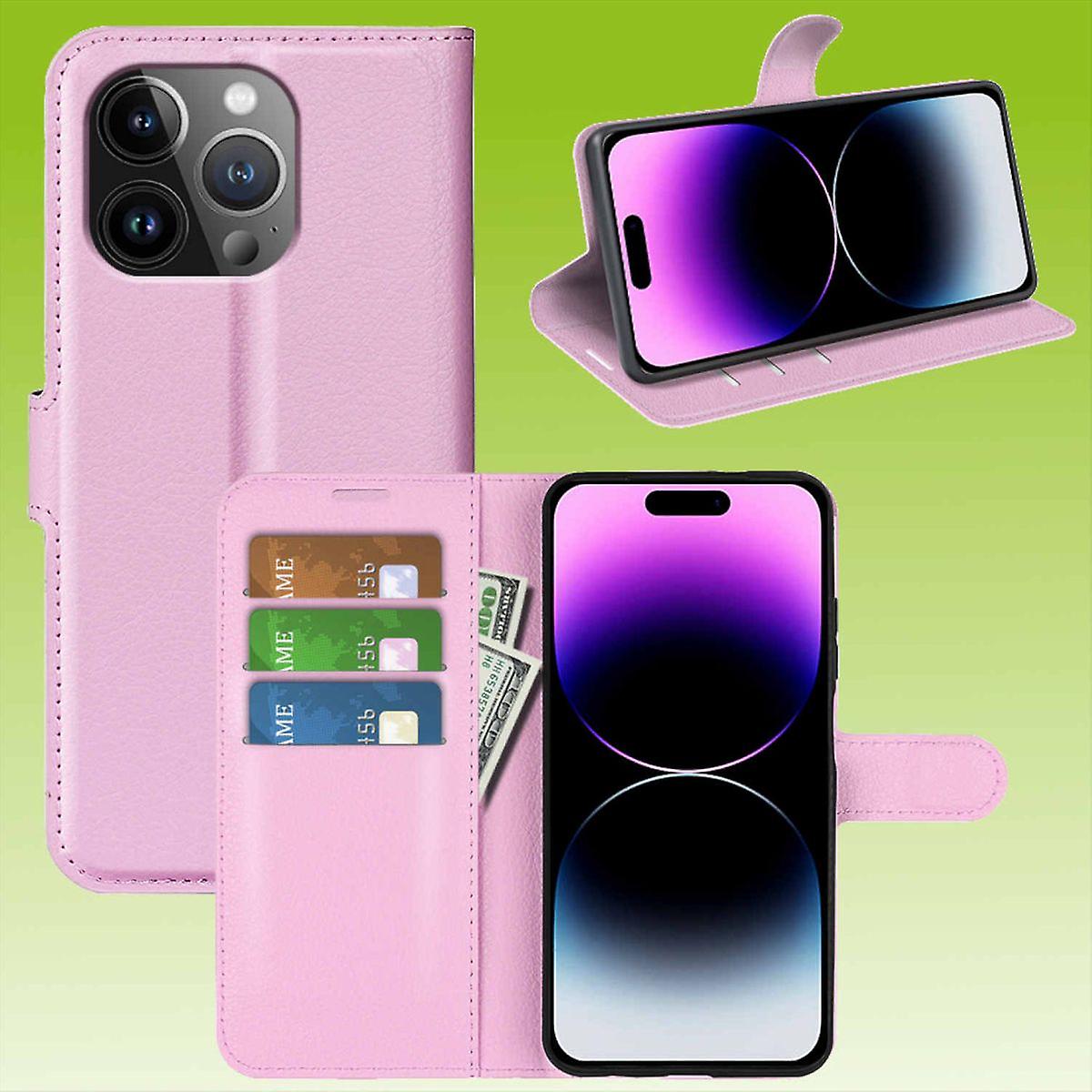 For Apple iPhone 15 Pro Phone Case Wallet Premium Protective Case Cover Cases New Accessories Pink