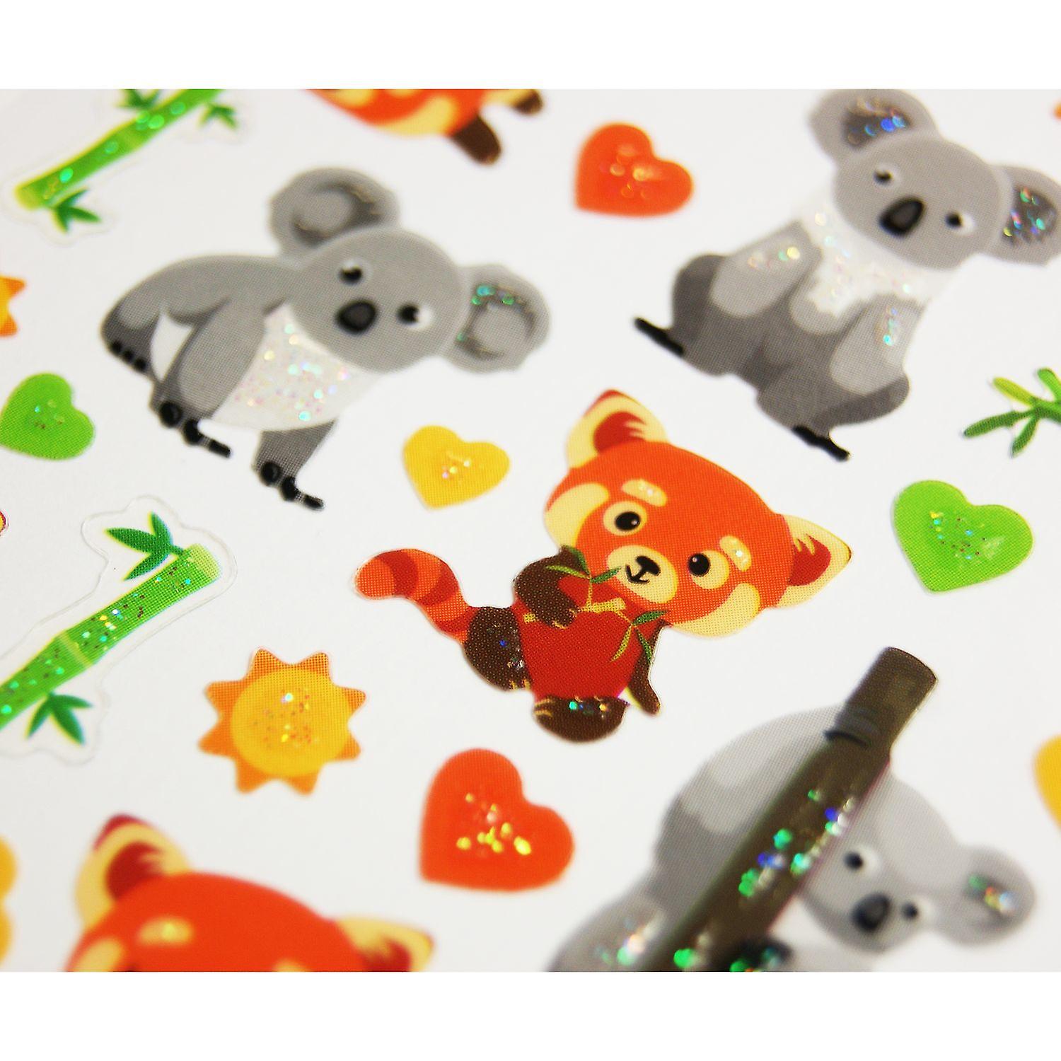 Stickers - Koalas & Red Pandas - Glitter - 1,8 cm