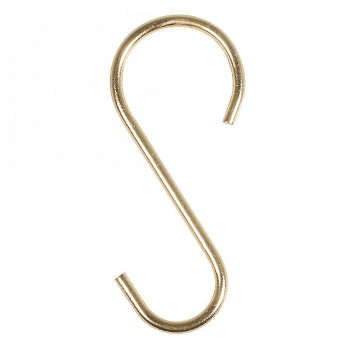 4 golden metal S-hooks - 6.1 x 2.6 cm