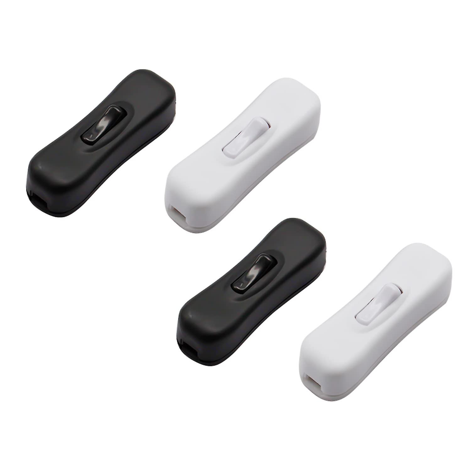 4pcs wire to wire switch, 2A/250V torpedo switch, there are two colors (black, white) in-line switch