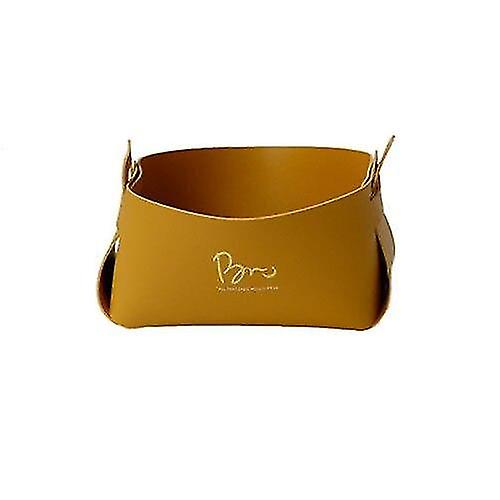 家庭用収納容器PUレザー折りたたみトレイジュエリー化粧品オーガナイザーリモコンスナック収納収納トレイS