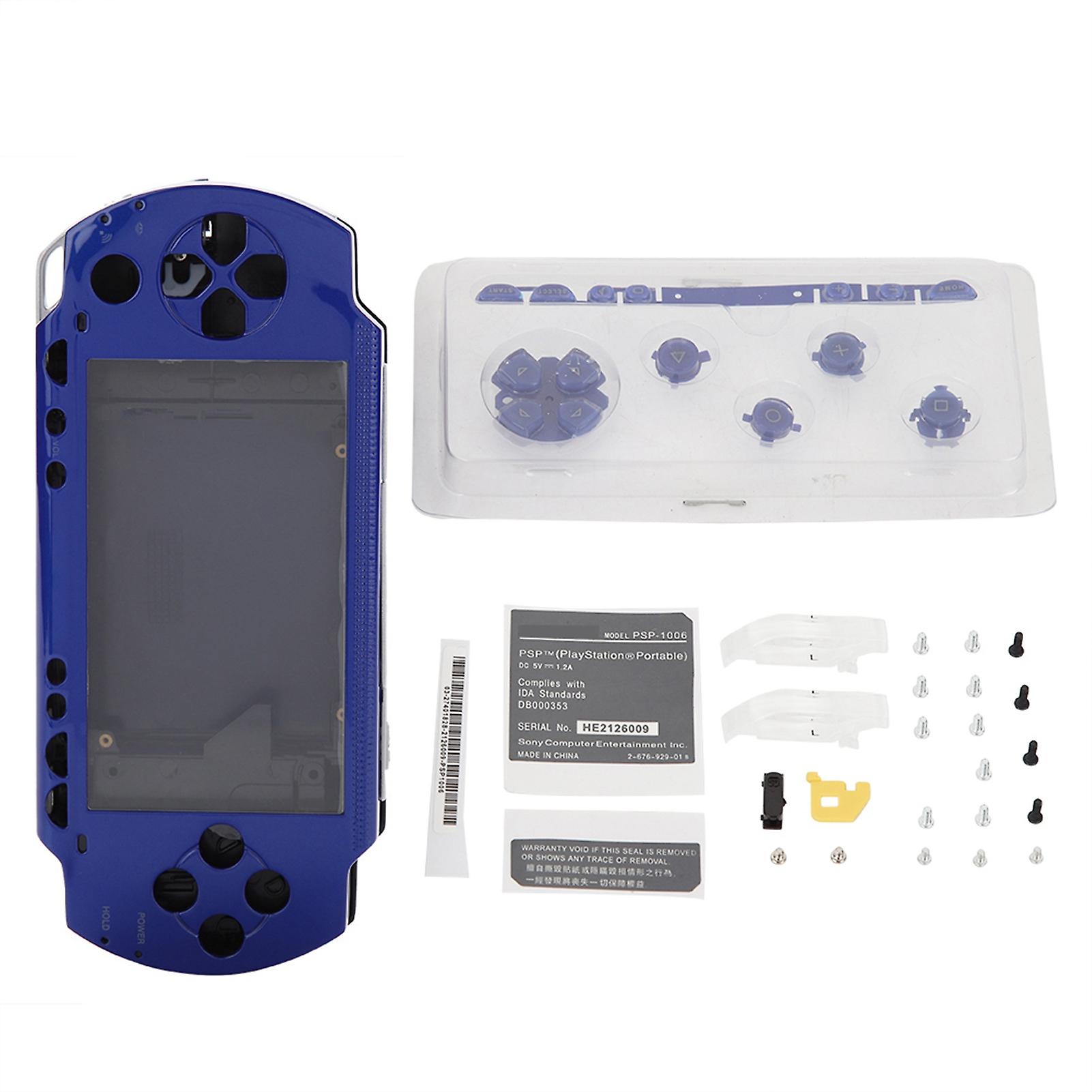 Case Cover Replacement Full Shell Housing Set with Buttons Kit For PSP 1000 (Blue)