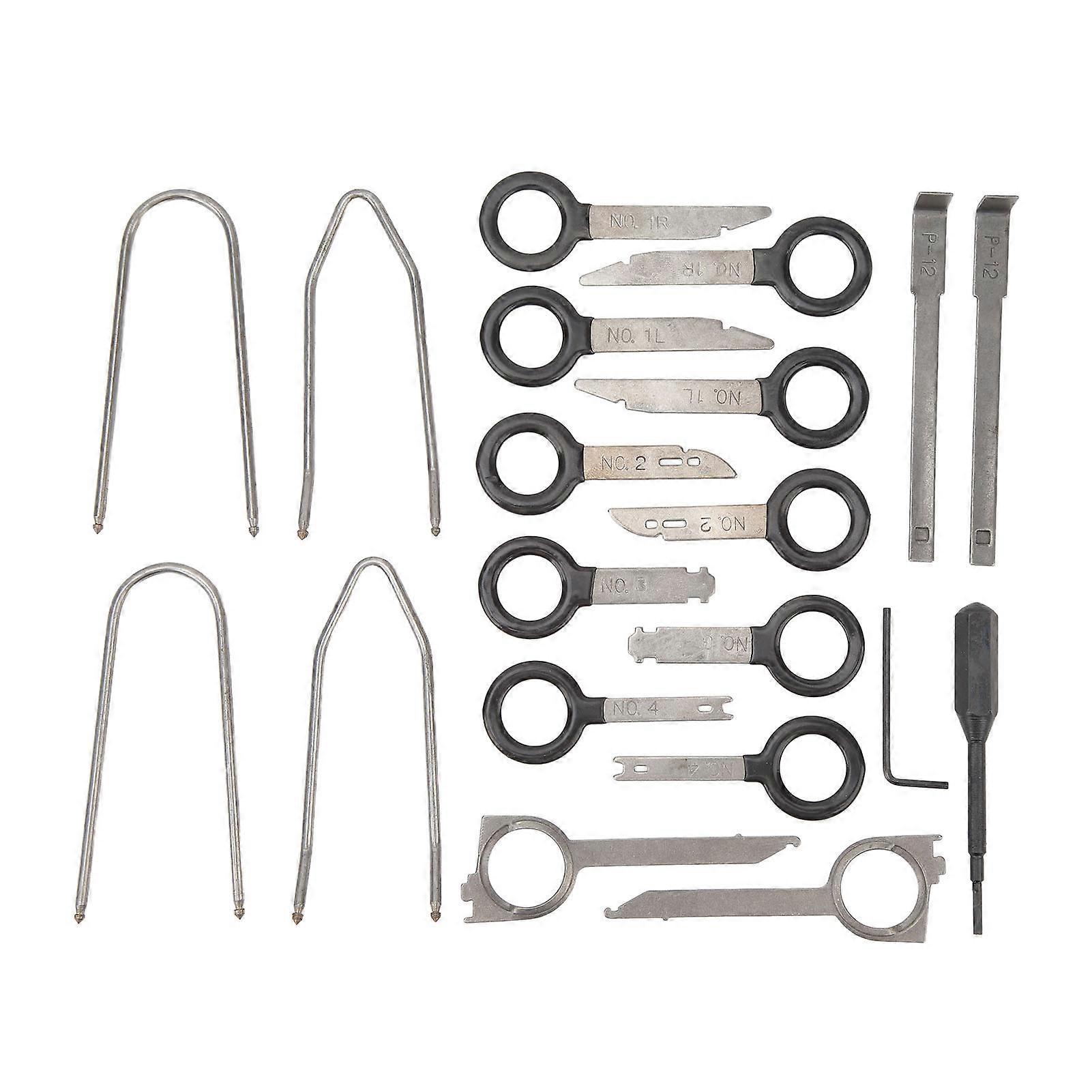 20PCS Radio Removal Tool Kit, Ergonomic Steel Universal Stereo CD Player Removal Key Kit for Cars Trucks