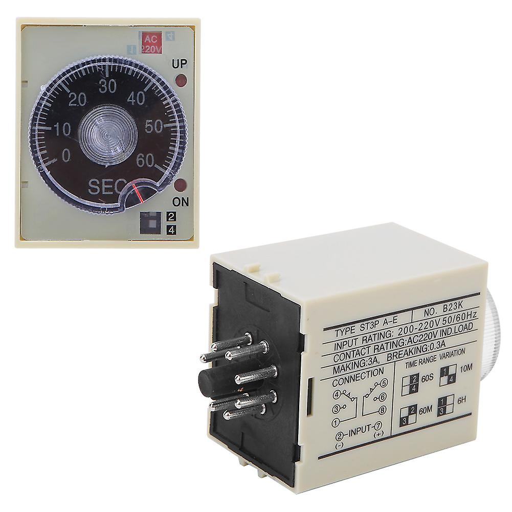 Adjustable Delay Timer Relay ST3PA E AC220V 3A 50/60Hz PC Shell