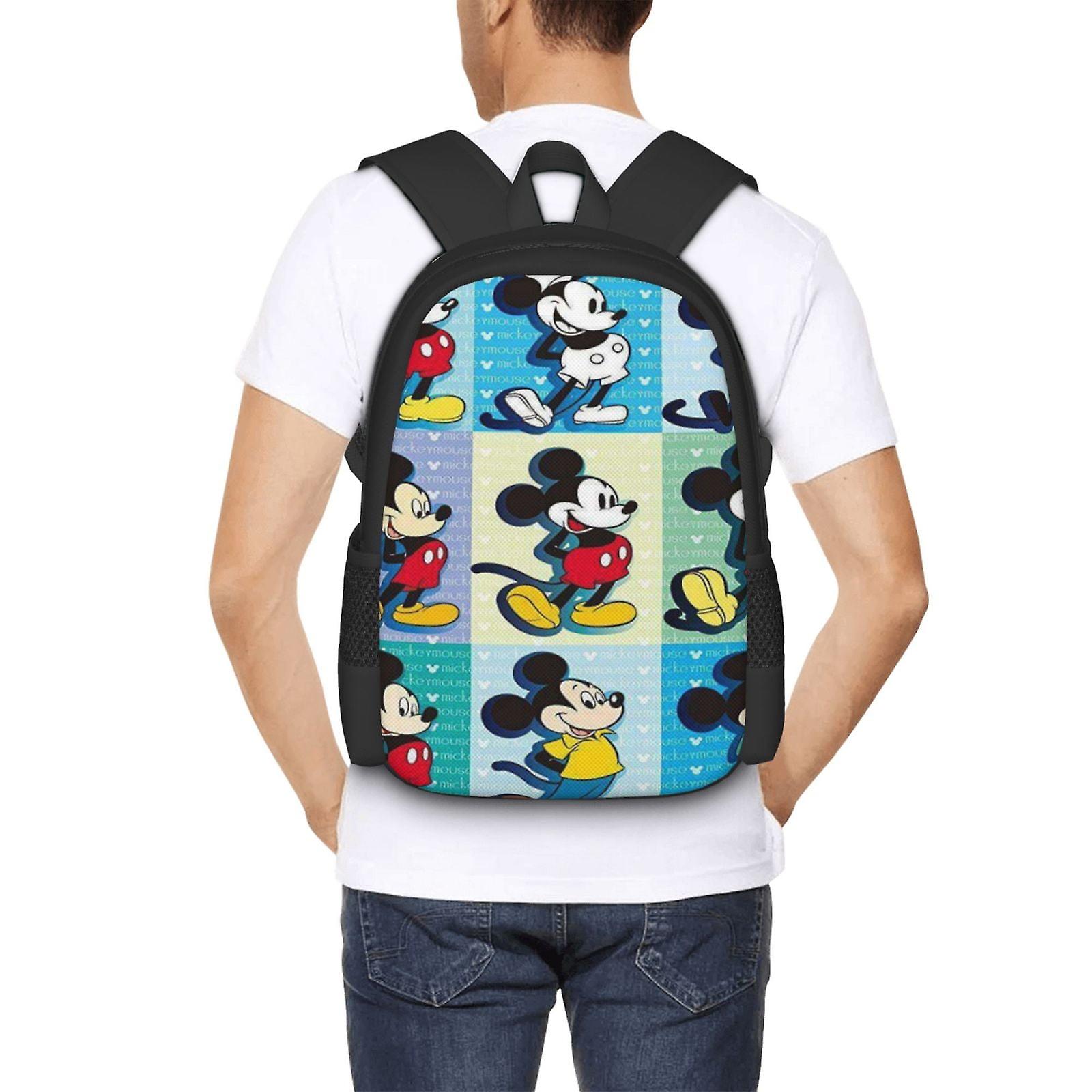 Mickey Mouse Backpack Large Capacity Laptop Bag Lightweight Adjustable Straps Casual Large Capacity
