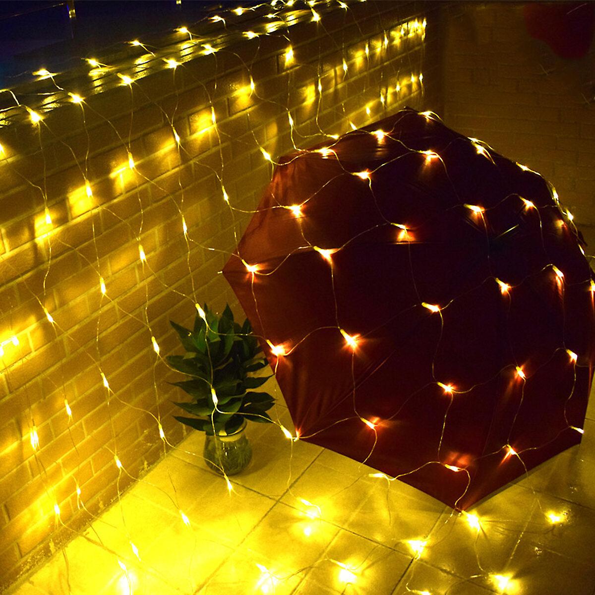 Led Net Mesh Fe String Lys Udendørs Have Gardin Lampe Julefestival Indretning 220-240v Julepynt Clearance Julelys