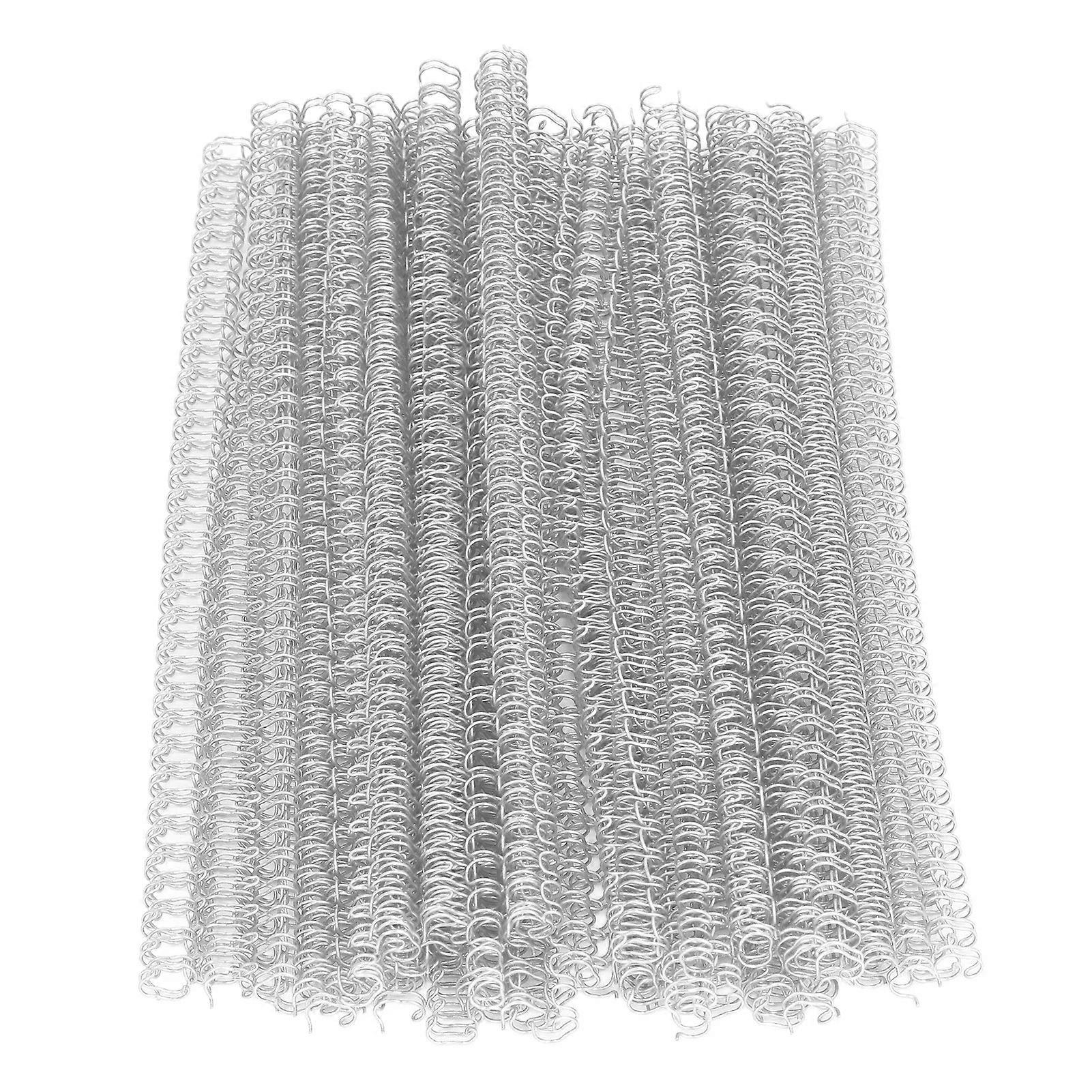100Pcs Double Loop Wire Binding Spine 20 Sheet Capacity 3:1 Pitch 34 Loop 6.4mm Diameter Set Kit for A4 Paper Silver