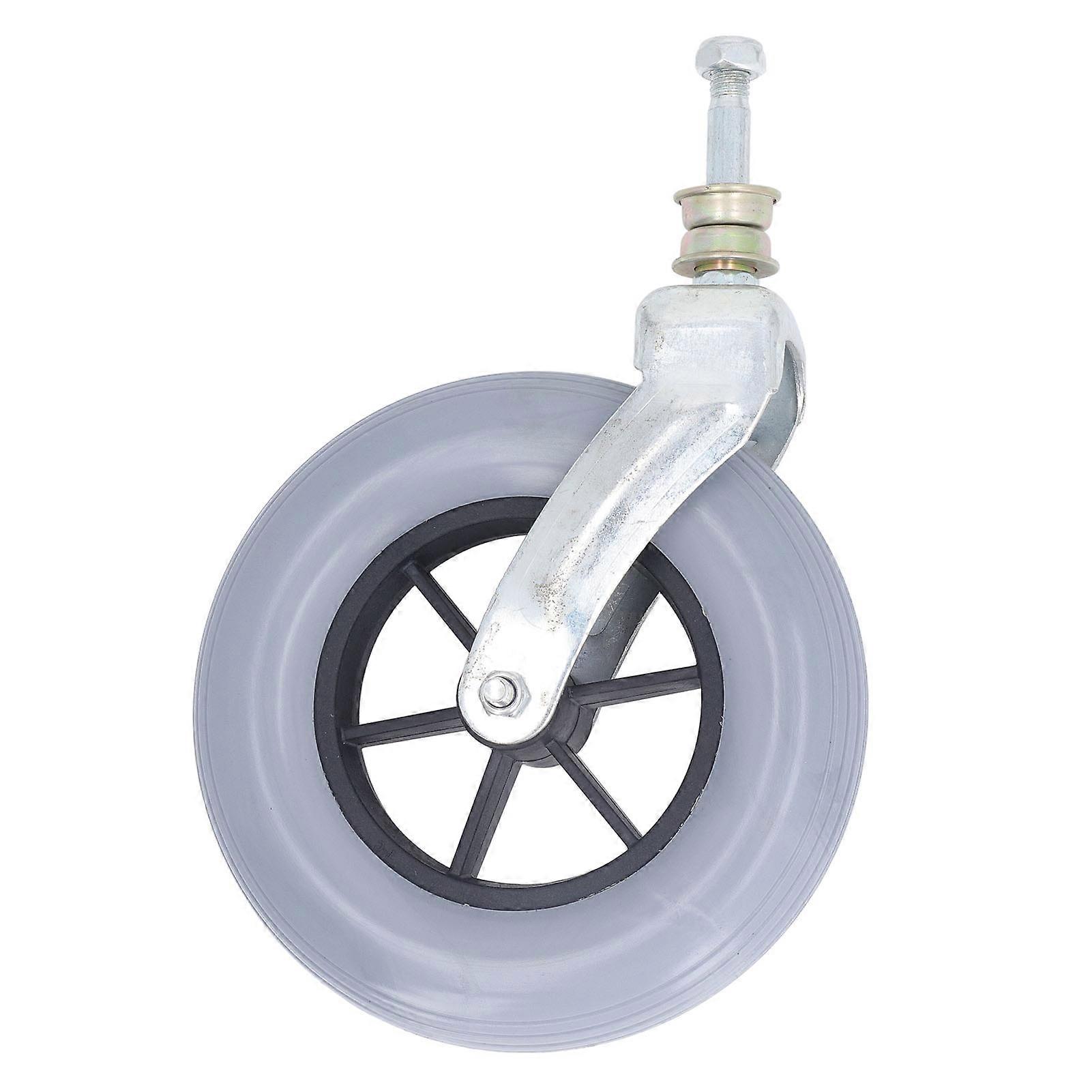 Uadme Wheelchair Wheel, Grey 8 Inch Thickened Univrsal Solid PU Wheelchair Caster Replacement