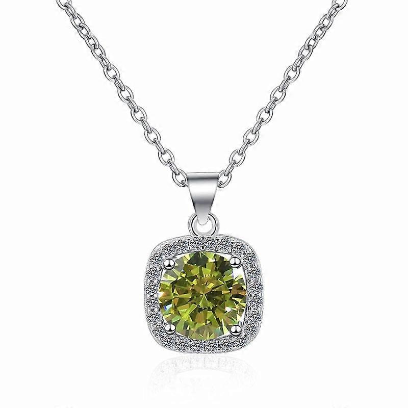 Necklace-Square Glam-Moissanite-Chic Locket