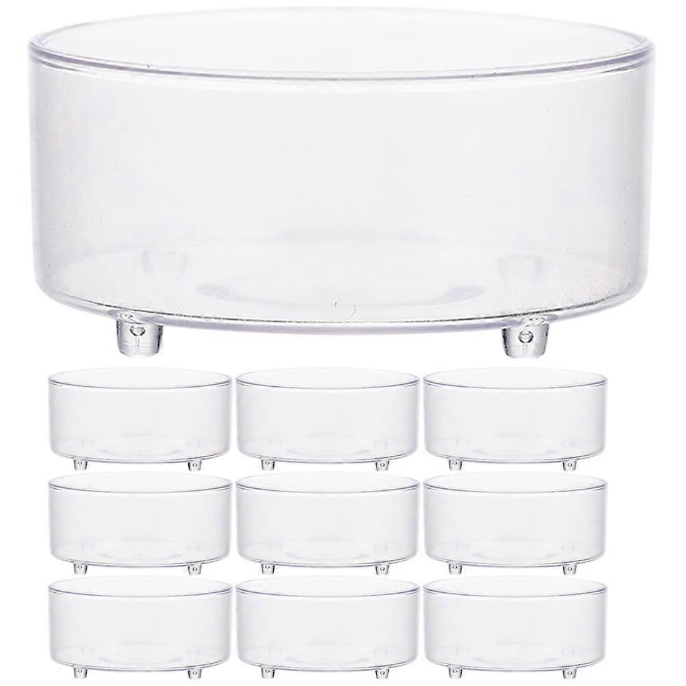 10pcs Acrylic Reptile Spider Water Basin Food Basin Reptile Feeding Bowl Food Basin Tray Container