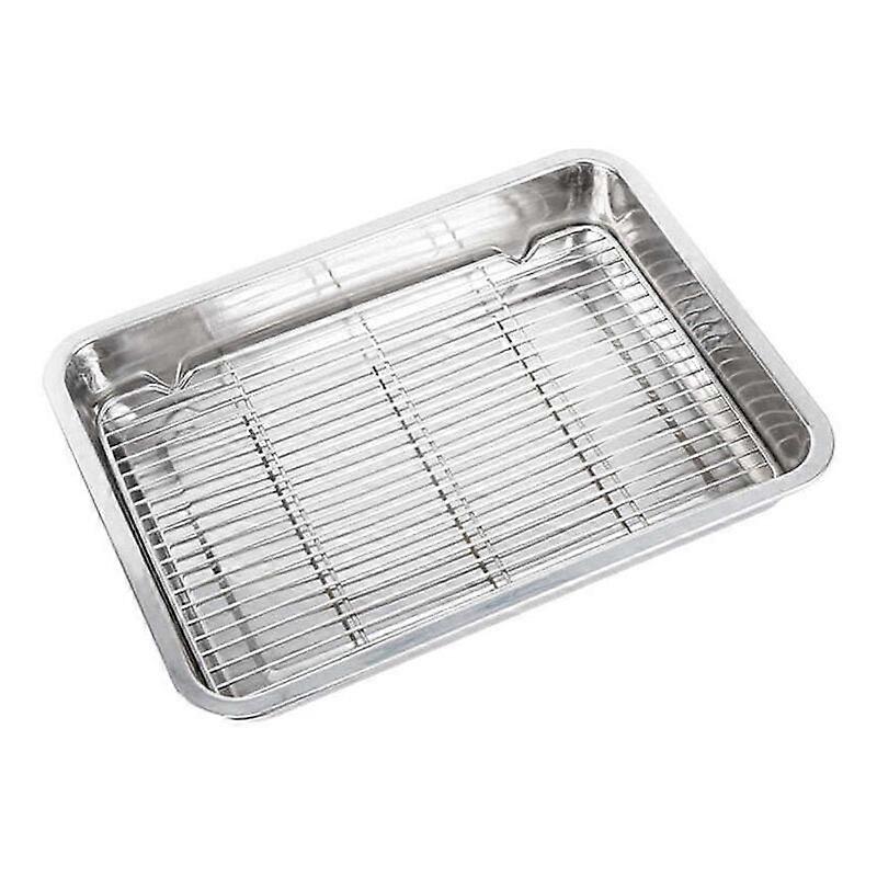 Baking Dish Rectangular Stainless Steel Baking Dish with Rack Household Baking Dish Dishwasher Safe and Durable