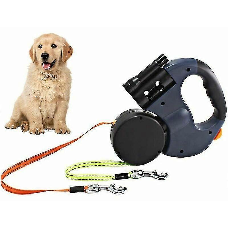 Double Retractable Dog Leash, 3m Flexible Retractable Double Dog Leash