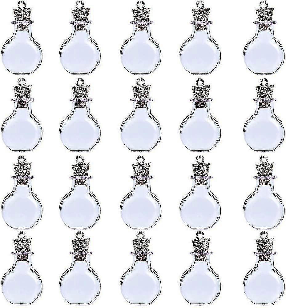 20 Pcs Mini Glass Bottles Wish, Mini Empty Glass Cork Bottles For Birthday Gift